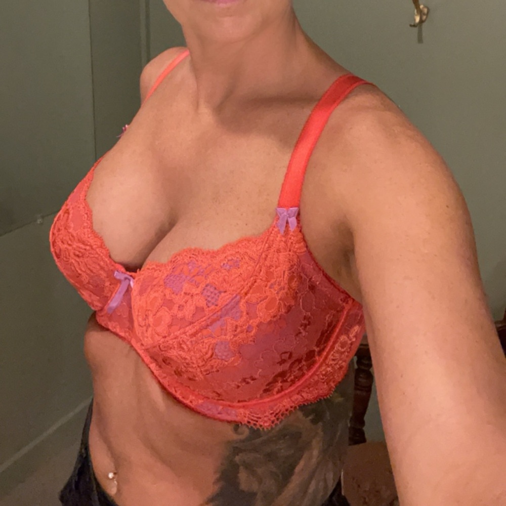 Pour Moi Amour non padded bra Orange/ultraviolet new with tags - Picture 7 of 9